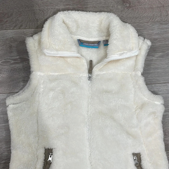 Free Country Alpine Butter Pile Vest Faux Fur White S - Picture 12 of 16